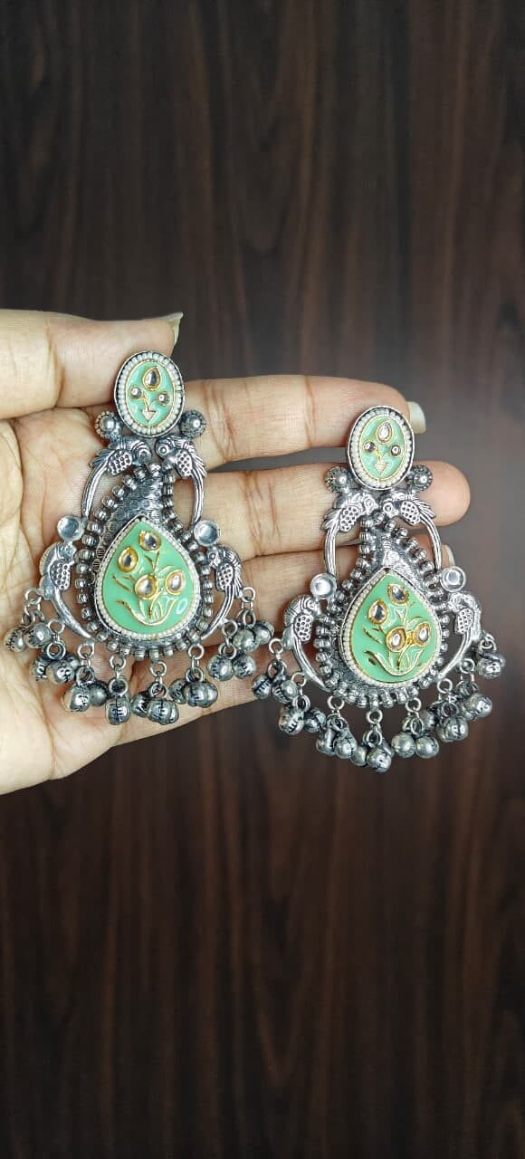 Mehira Meenakari Chandbali Earrings - Image 2