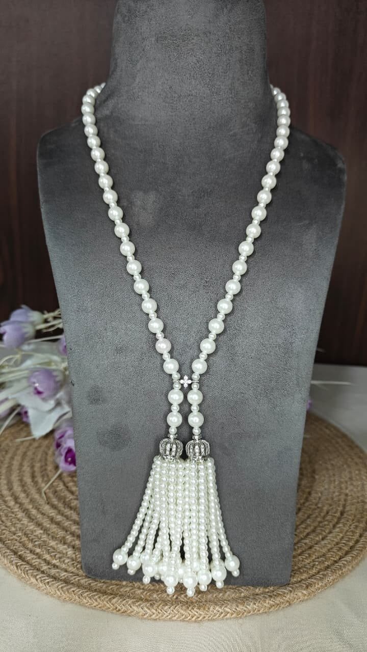 Shweta Pearl Long Statement Mala - Image 7