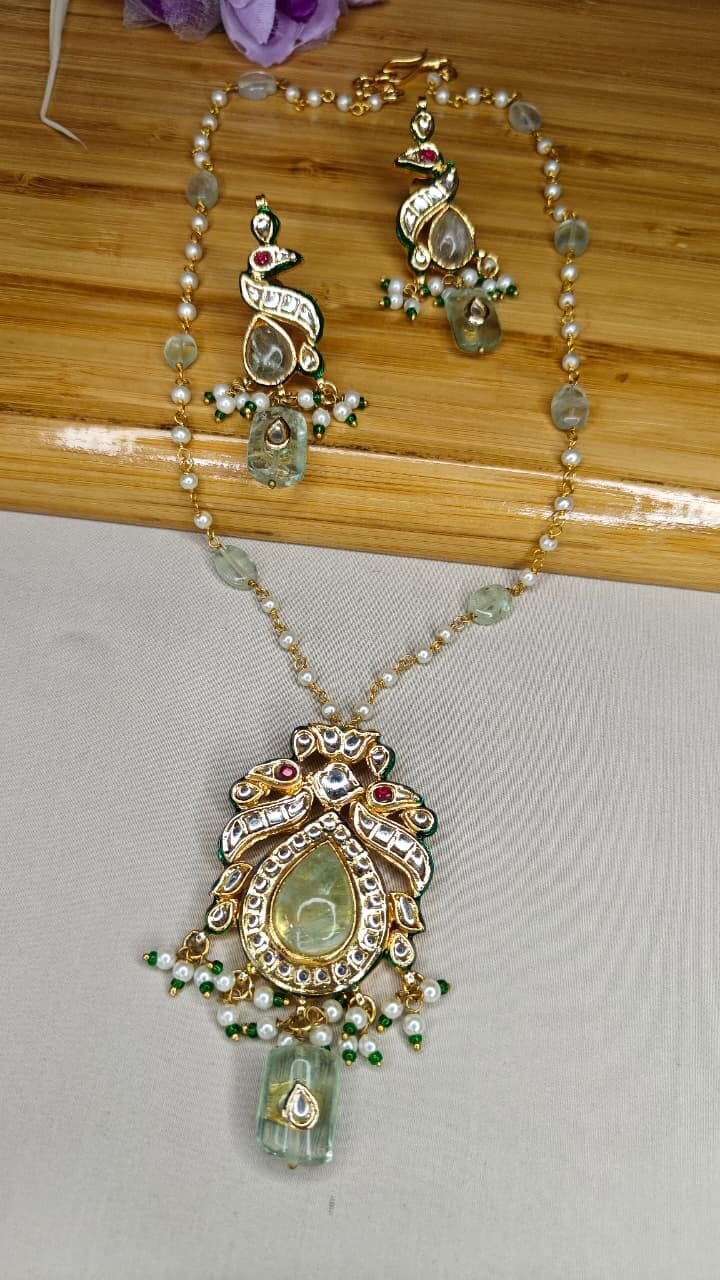 Peacock Kundan Necklace Set - Image 2