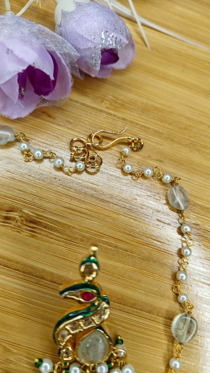 Peacock Kundan Necklace Set - Image 5