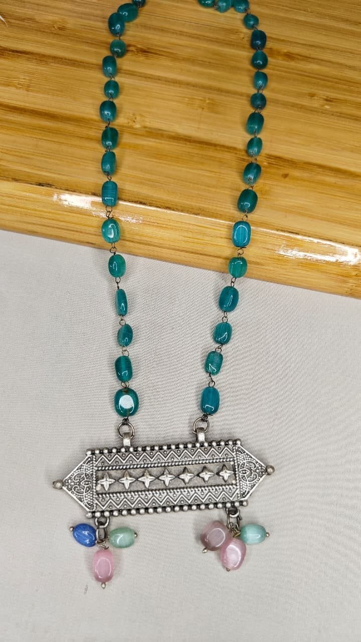 Rangrez Tribal Necklace - Green - Image 4