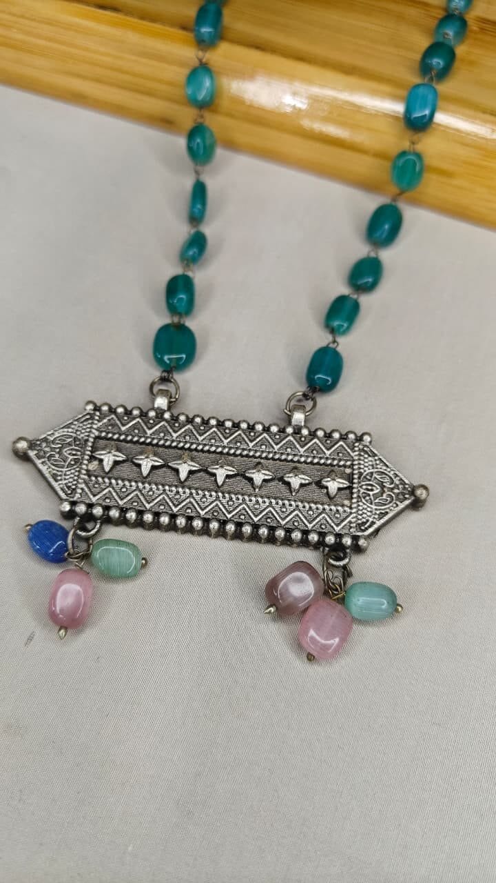 Rangrez Tribal Necklace - Green - Image 2