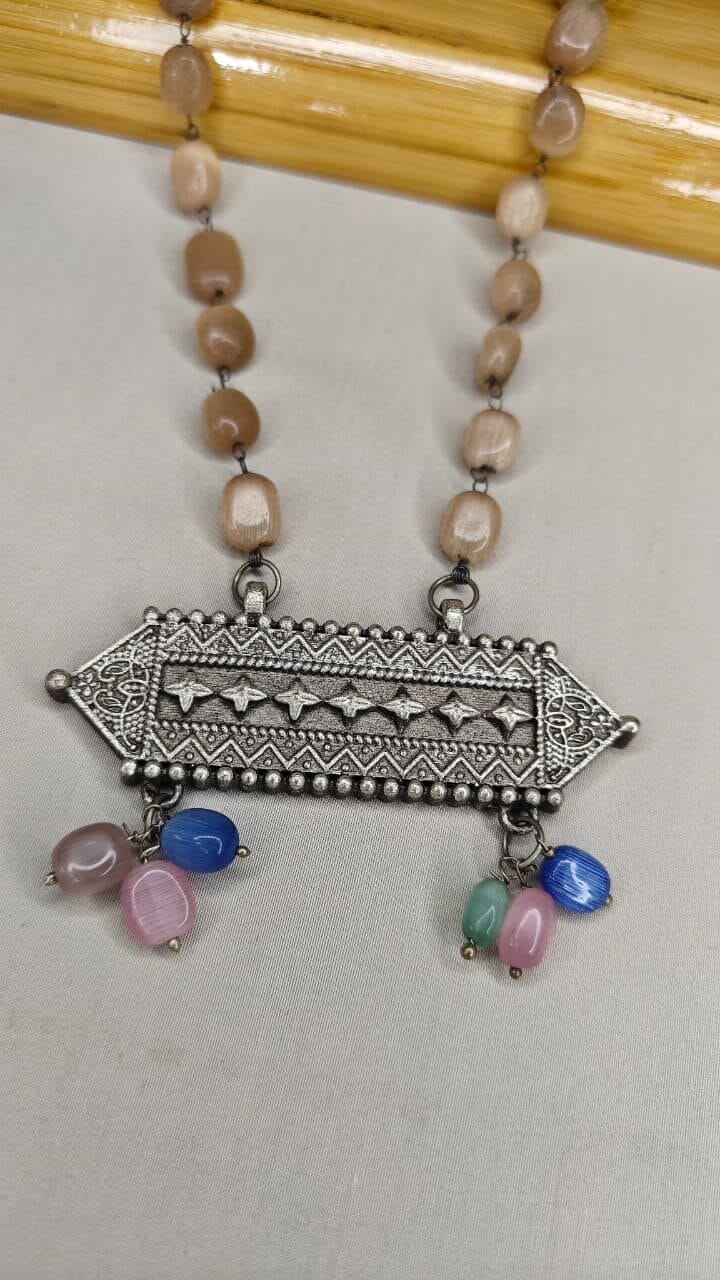 Rangrez Tribal Necklace - Beige - Image 4