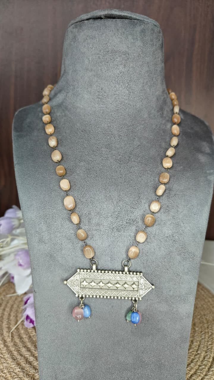 Rangrez Tribal Necklace - Beige - Image 2