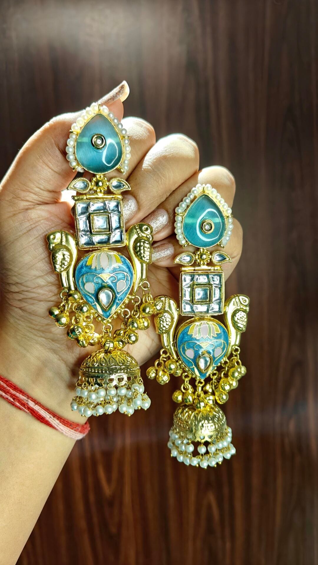 Ishya Jhumka - Blue - Image 2