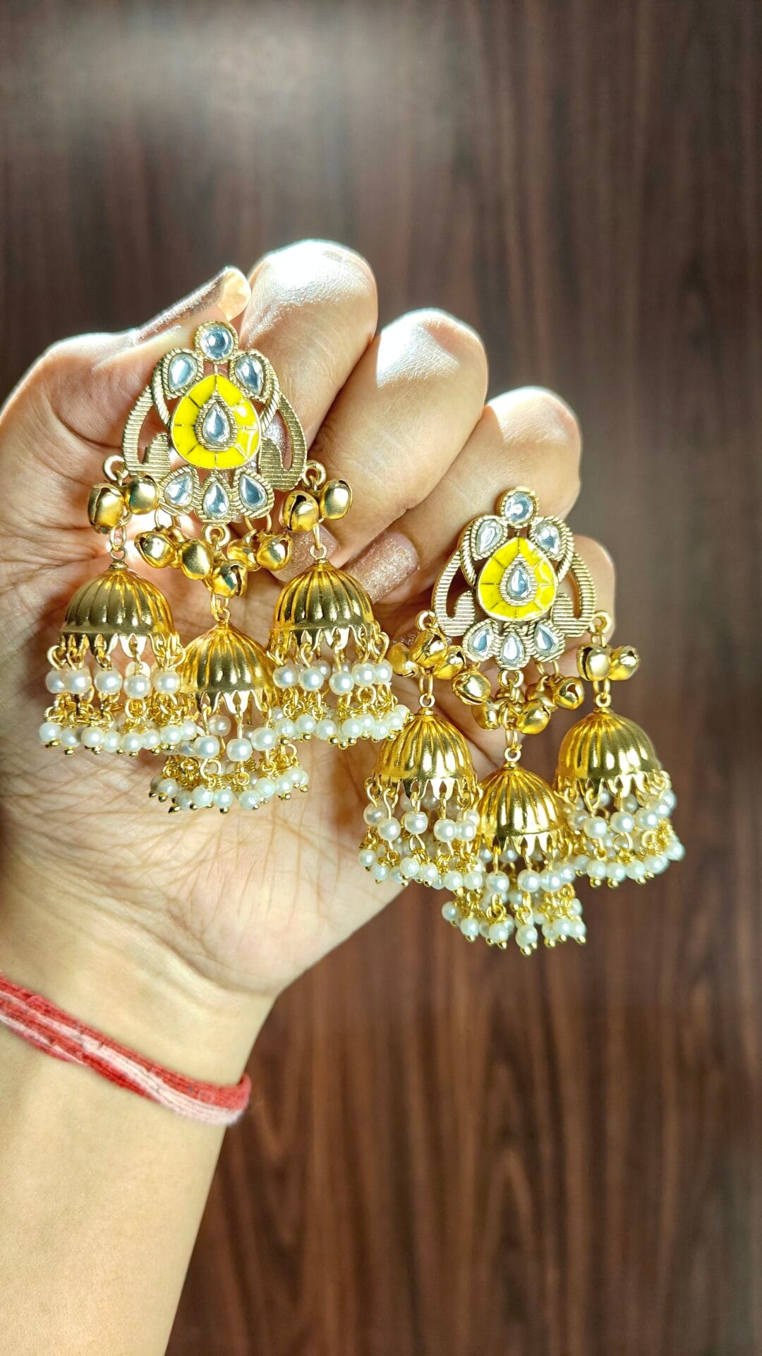 Sunehri Phool Jhumkas - Image 2