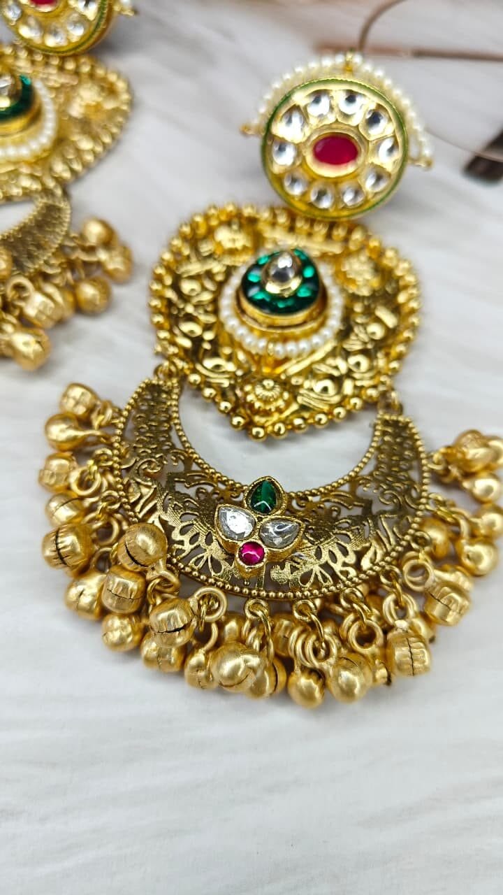 Nayantara Heritage Kundan Chandbalis - Image 3