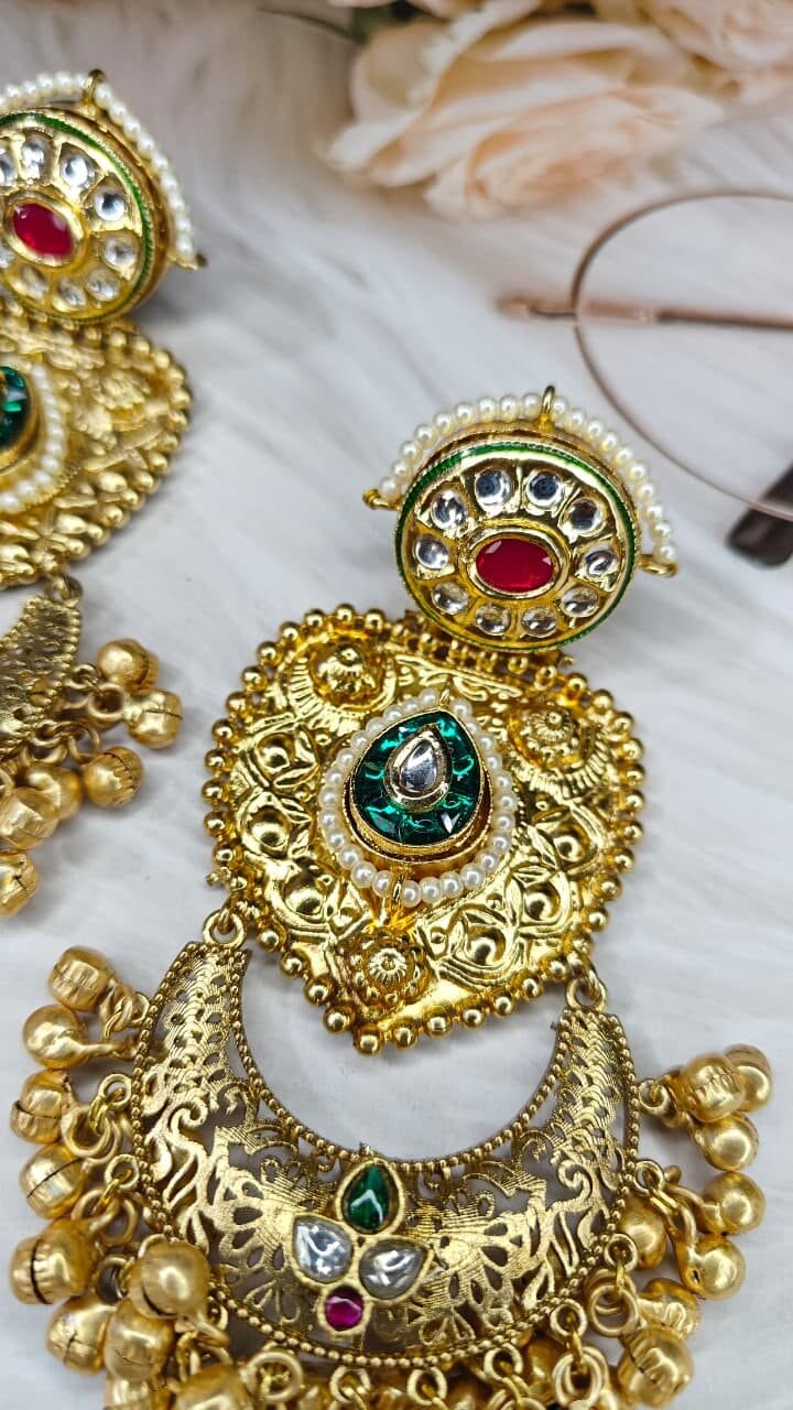 Nayantara Heritage Kundan Chandbalis - Image 5