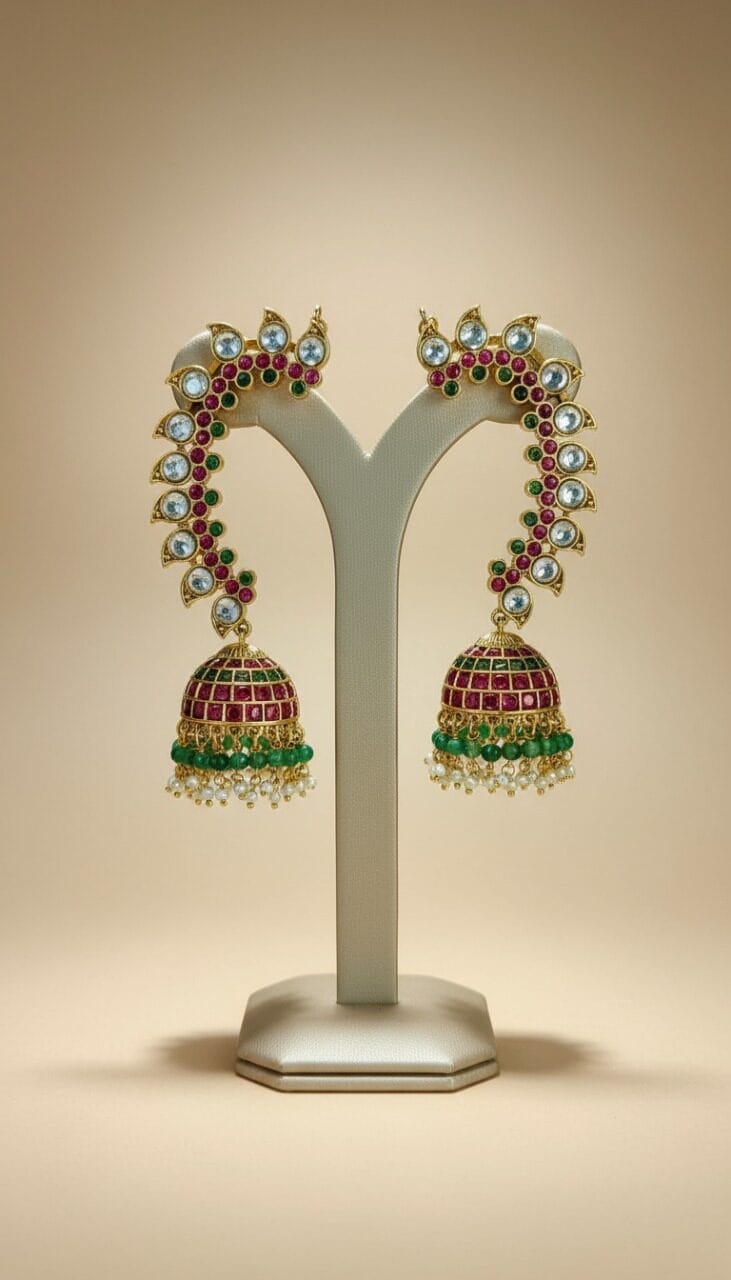 Vamika Peacock Curve Jhumka