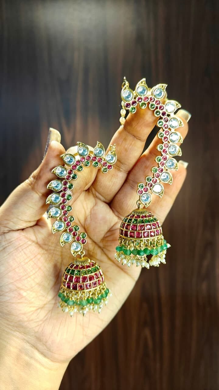 Vamika Peacock Curve Jhumka - Image 3