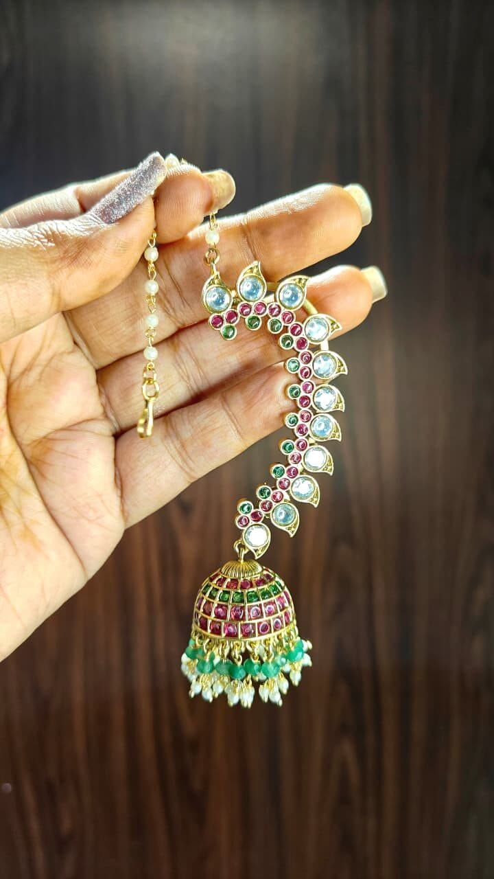 Vamika Peacock Curve Jhumka - Image 4