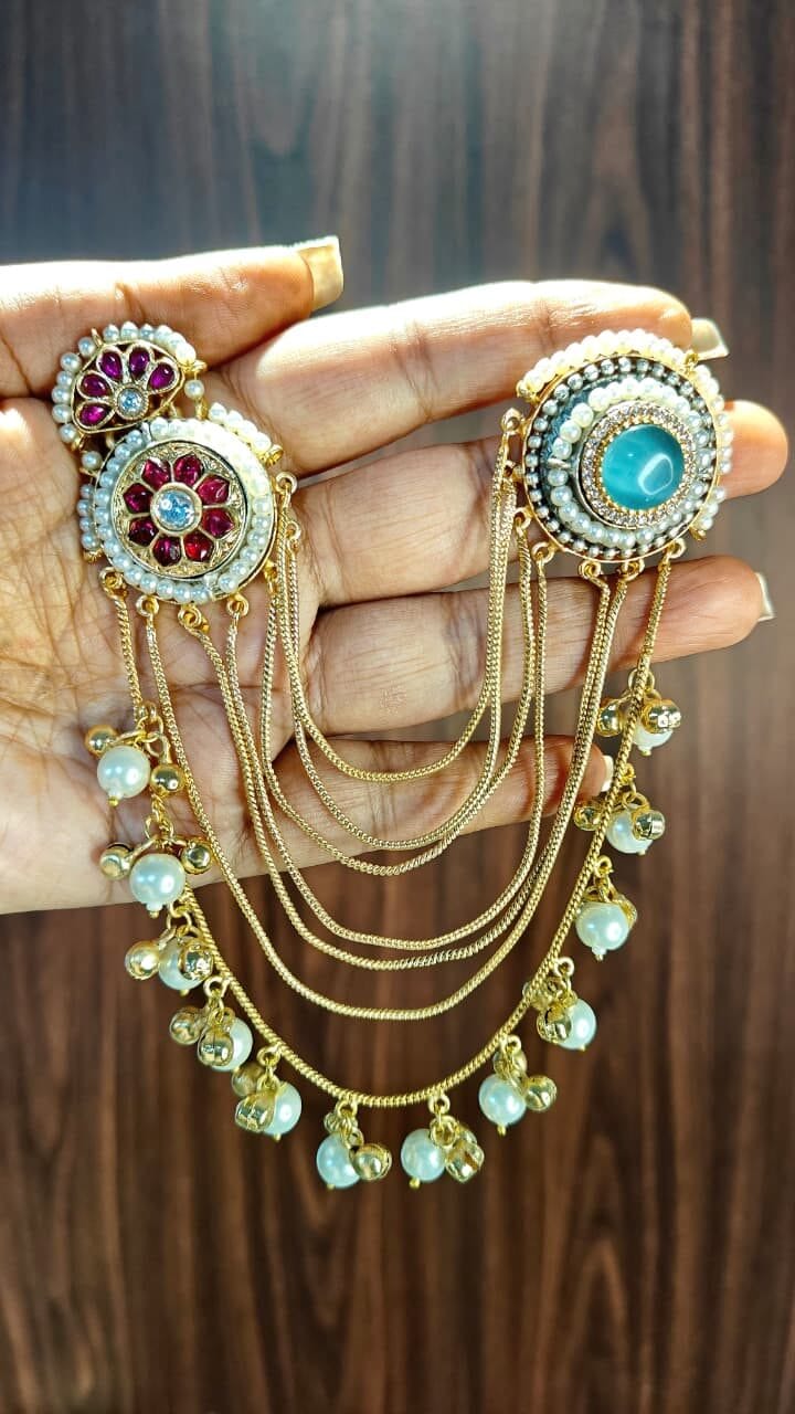 Meher Jadau Kaanchain Earrings - Image 7
