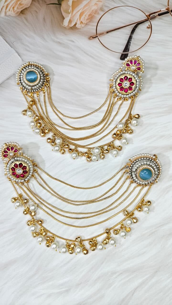Meher Jadau Kaanchain Earrings - Image 3