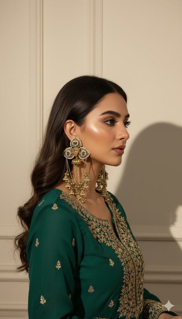 Aarvika Tri-Meena Jhumka - Image 3